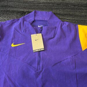 Nike Purple Gold Football Pullover Jacket Men’s XXL Half Zip Activewear NWT $80